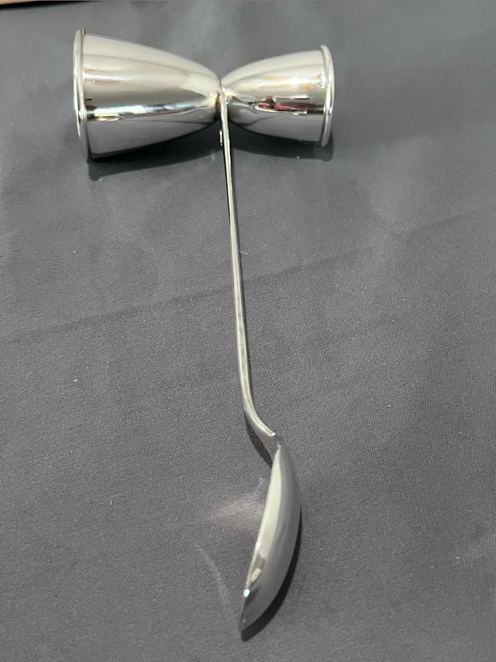 Napier Silver Jigger Bar Tool Cocktail Mechanical Spoon Art Deco Vintage Party